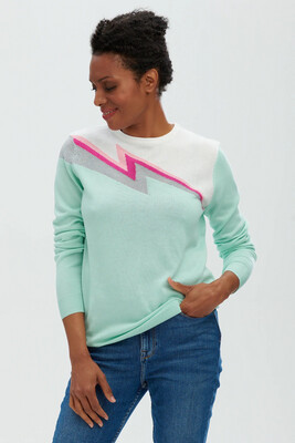 Astrid Mint/Off White Lightning Flash Jumper Astrid Mint/Off White Lightning Flash Jumper