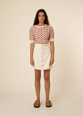 Jannah Cream Knitted Short Sleeve Jumper Jannah Cream Knitted Short Sleeve Jumper