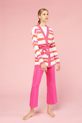 Pink Multi Stripe Cardigan