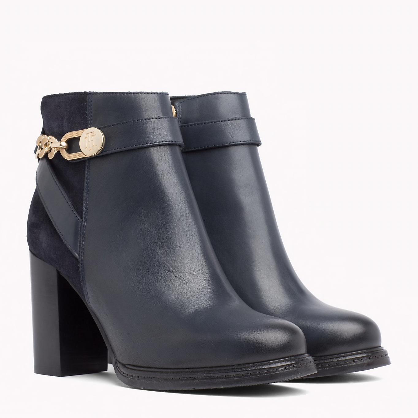 tommy hilfiger chain bootie