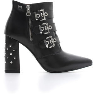 A806881DE Nappa Leather Ankle Boot With Buckle, Zip And Studs
