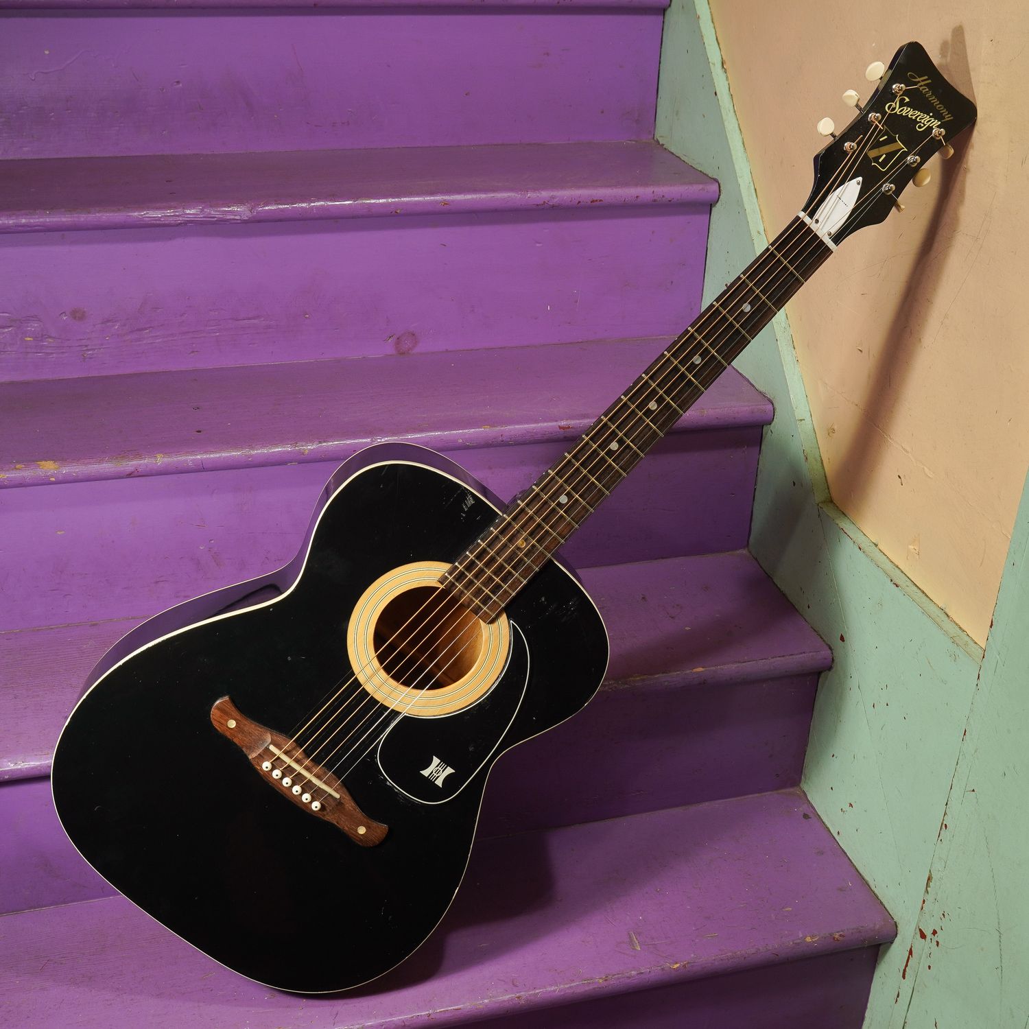 1970 Harmony H164 Sovereign Jet Set 000-Size Guitar