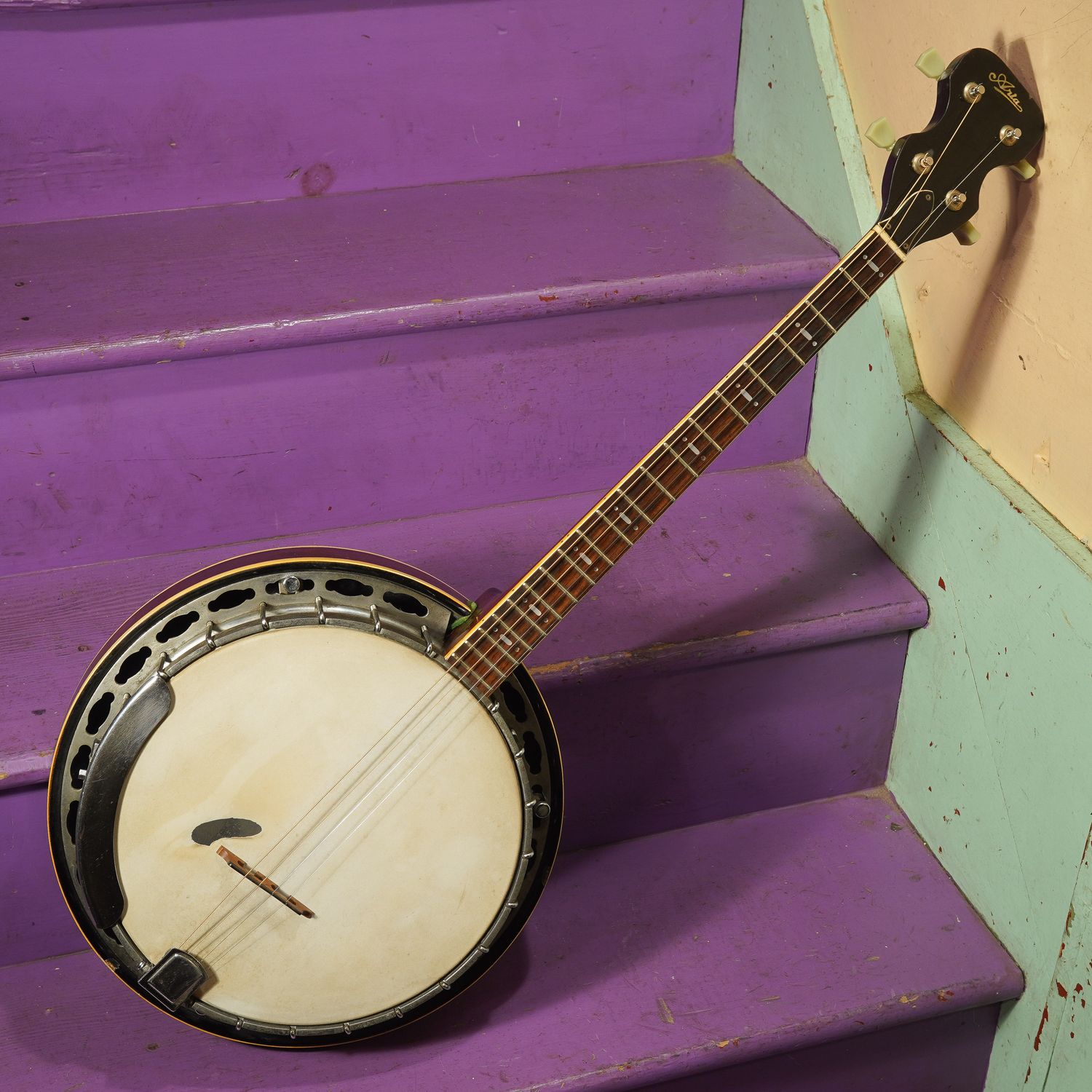1970s Aria Masterclone-Style Resonator Tenor Banjo
