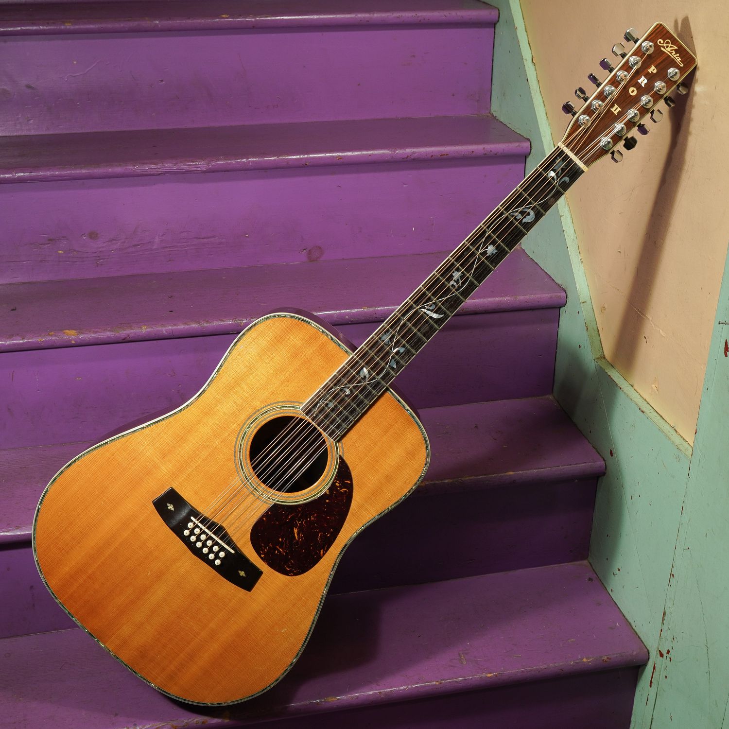 1980s Aria Pro II PW-65-12 12-String Dreadnought