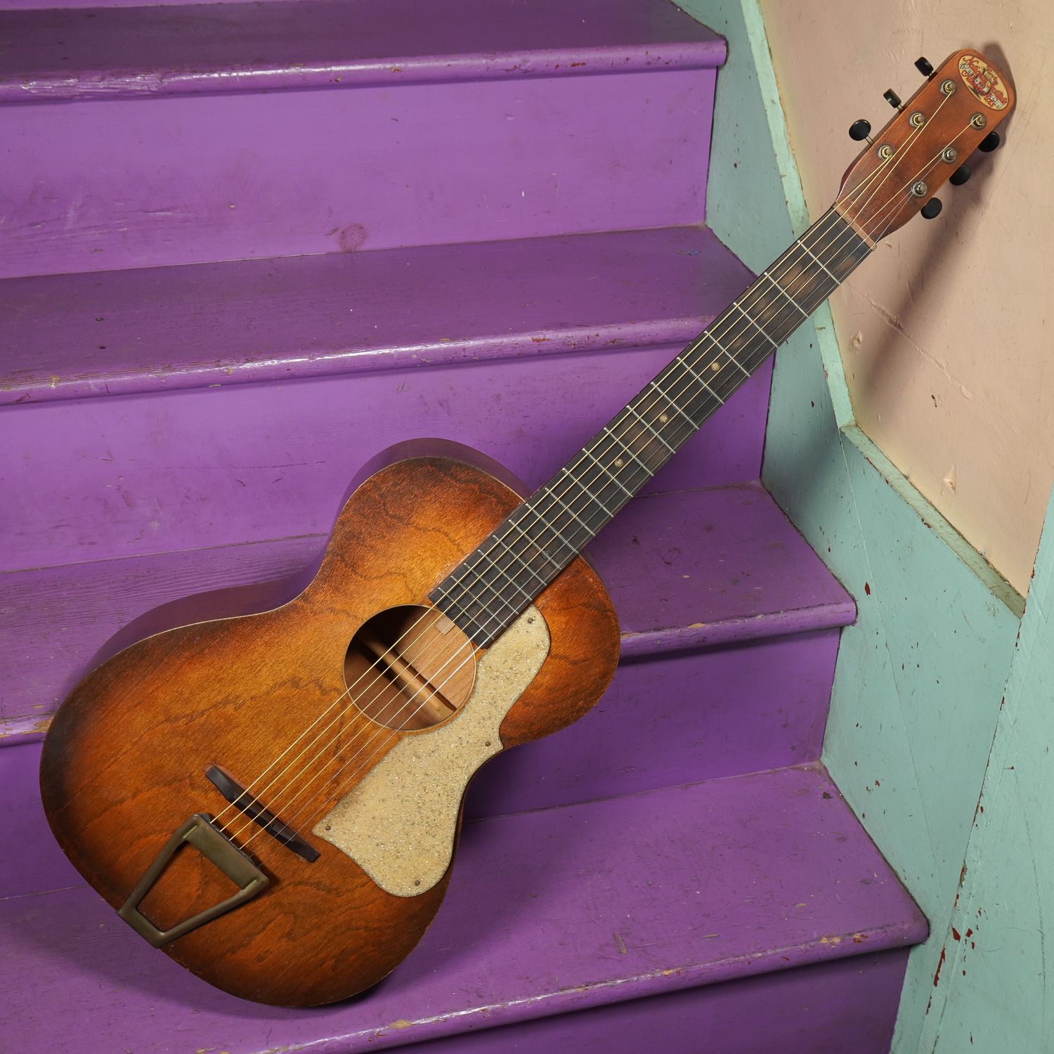 1930s National Institute of Allied Arts Tailpiece Parlor Guitar