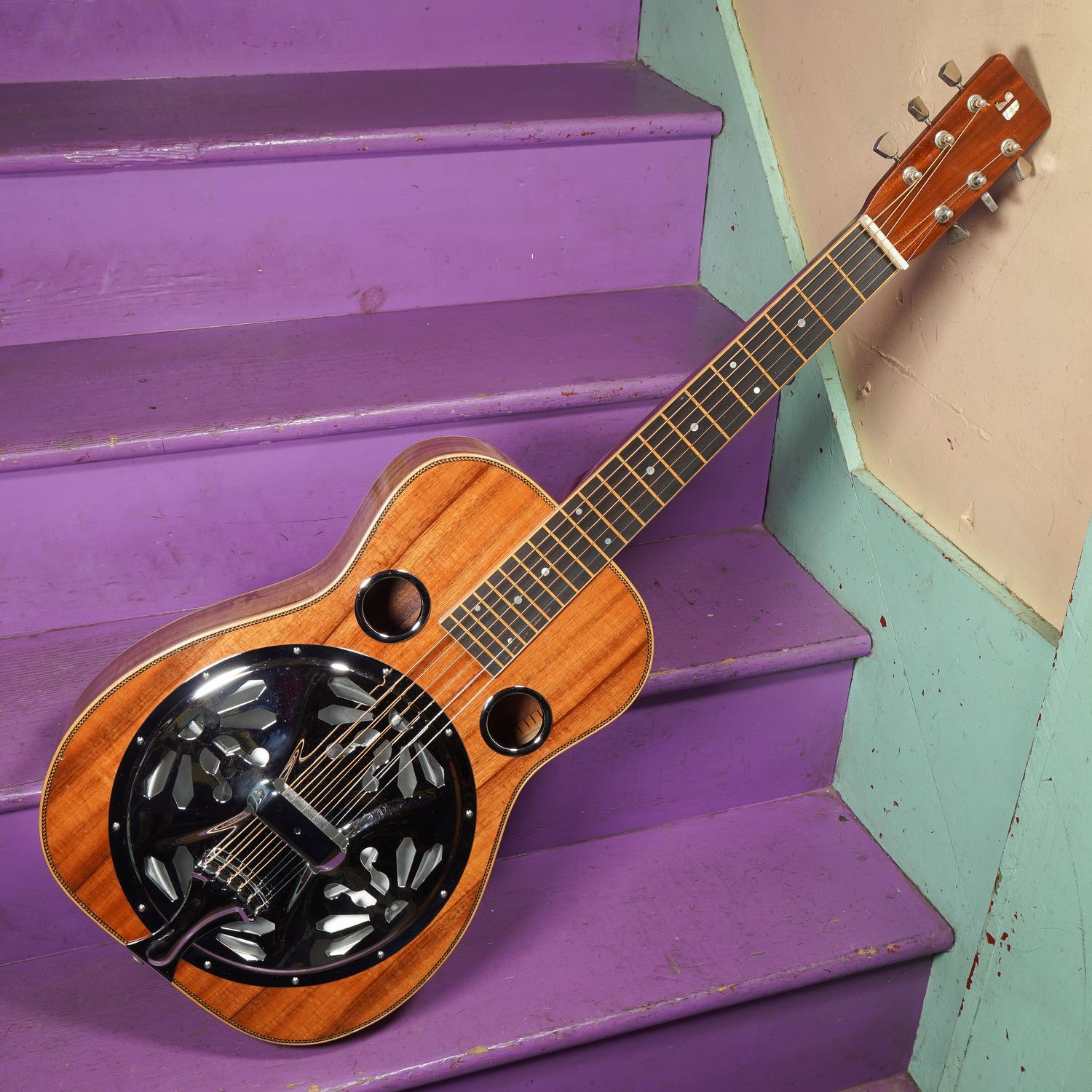 1980s Dick DeNeve Koa Dobro-Style Squareneck Resonator Guitar