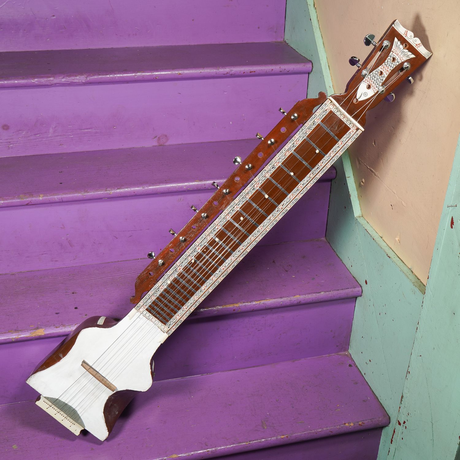 1970s Long-Scale Dilruba Modified to Hawaiian/Lap Slide Mohan Veena-Like Guitar
