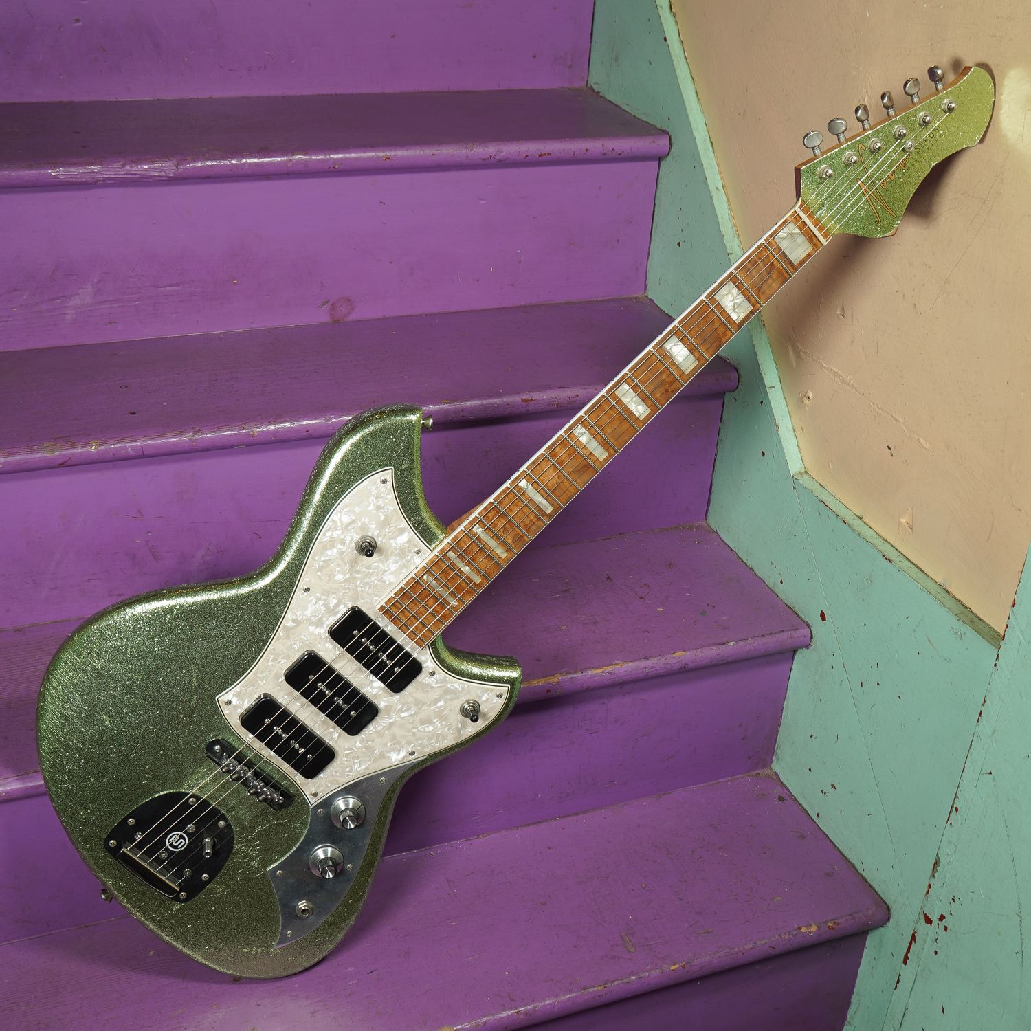 2024 Novo Serus J 3-Pickup Green Metal Flake Electric Guitar