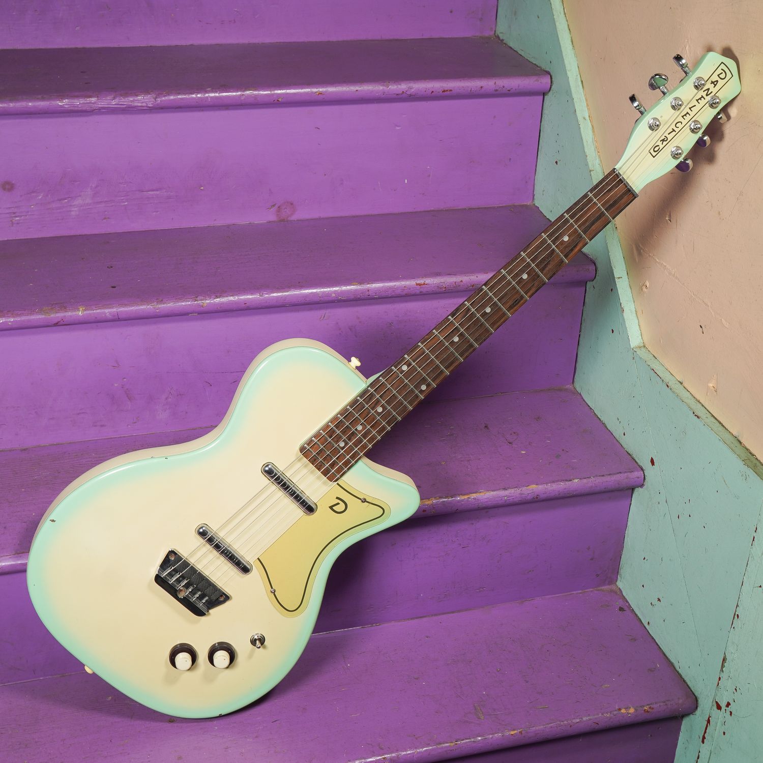 1990s Danelectro U2 Rubber-Bridge Modded Semihollow Electric Guitar