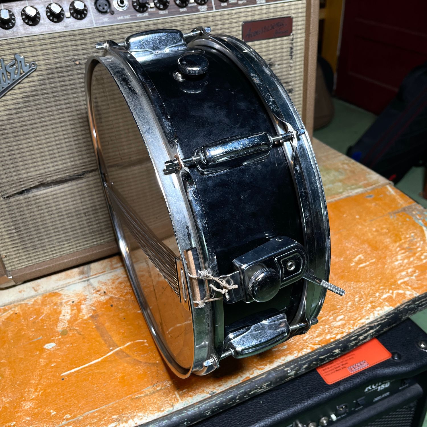 1970s Pearl Black Student 14x5" Snare