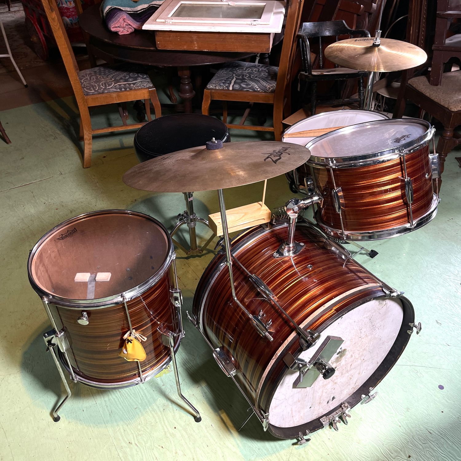 1970s Hoshino/Pre-Tama Root Beer Swirl Drum Kit (No Shipping)