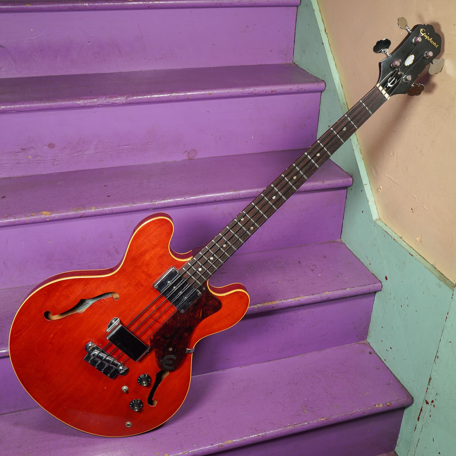 1967 Epiphone Rivoli (Gibson EB-2) Semihollow Electric Bass Guitar