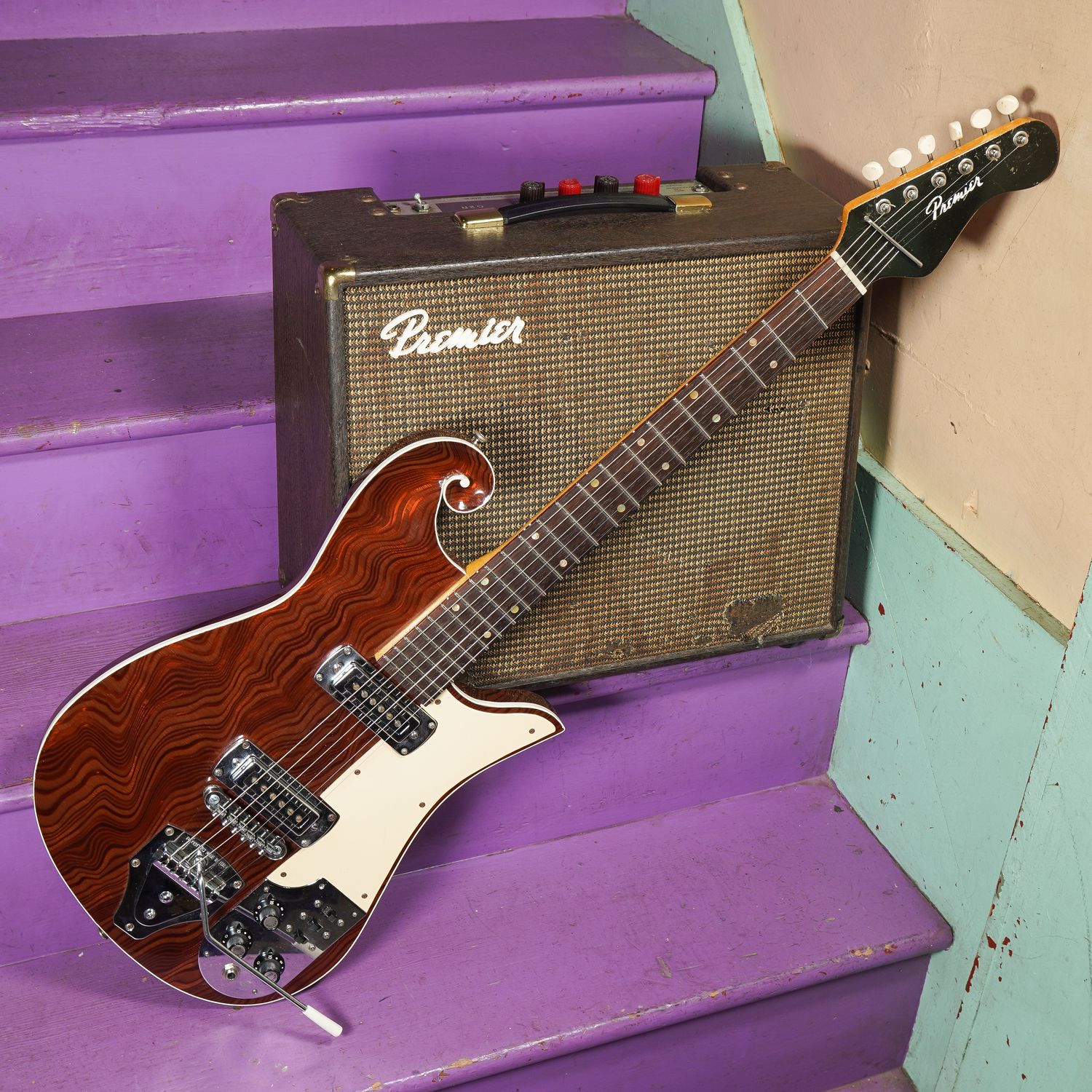 1960s Premier Multivox E-781 Scroll Electric Guitar w/G2R 10w 1x12" Tube Amp Combo
