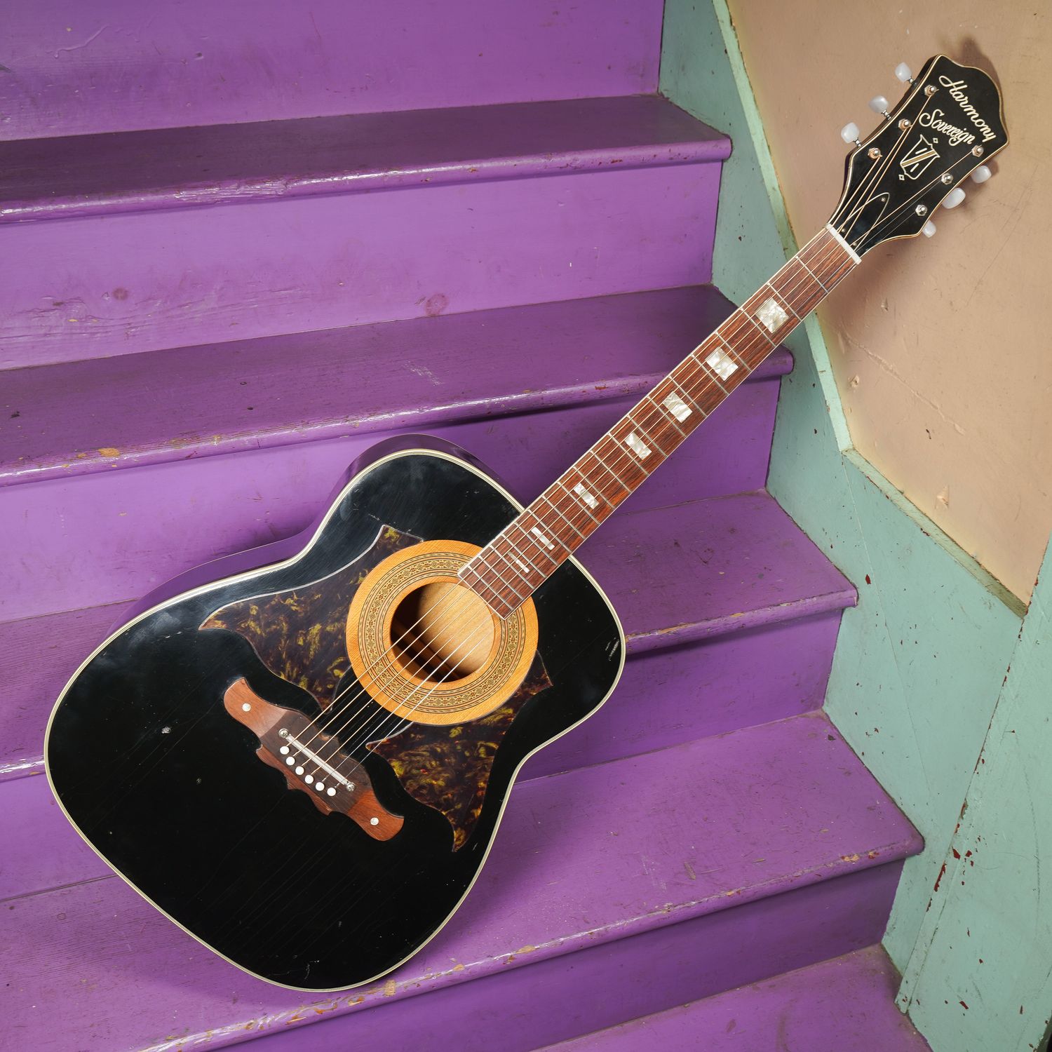 1971 Harmony Sovereign H1264 Jet Set Jumbo Guitar