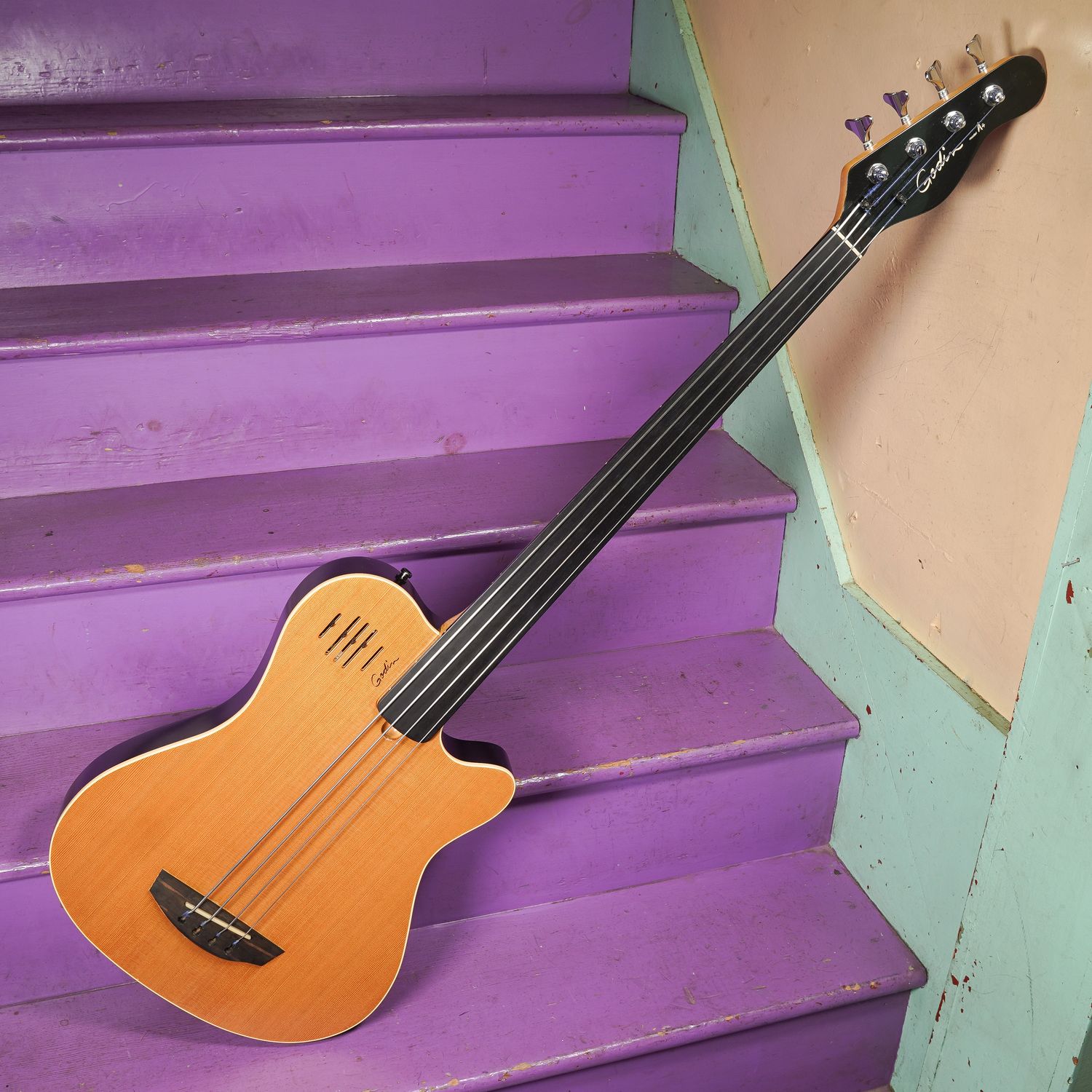 2001 Godin A4 Fretless Acoustic/Electric Bass Guitar 2001 Godin A4 Fretless Acoustic/Electric Bass Guitar