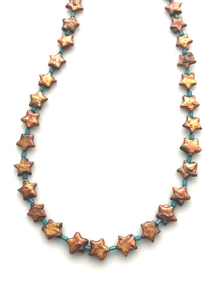 NYMP Golden Dyed Cultured Freshwater Pearls - Star Shaped