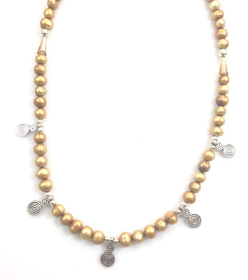 NYMP Golden Dyed Cultured Freshwater Pearls