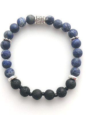 Lapis and Lava Bracelet