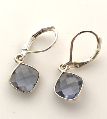 Violet Iolite Diamond Shaped Earrings