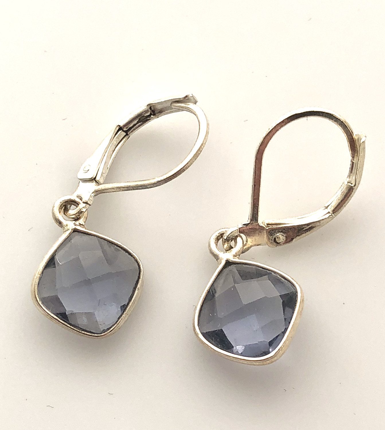 Violet Iolite Diamond Shaped Earrings