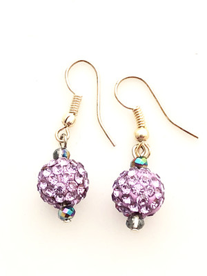 Disco Night Purple Earrings