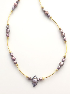 NYMP Mauve Cultured Freshwater Pearl Necklace