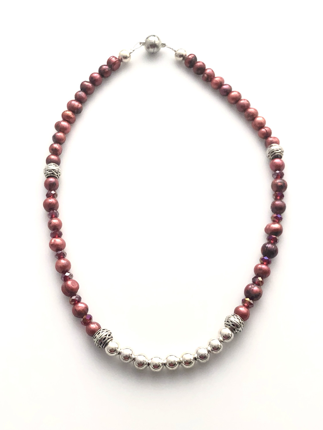 NYMP Deep Red Cultured Freshwater Pearl Necklace