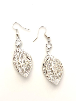 Swarovski Clear Crystal Large Leaf Earrings