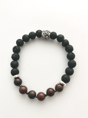 Brown Jasper and Lava Bracelet