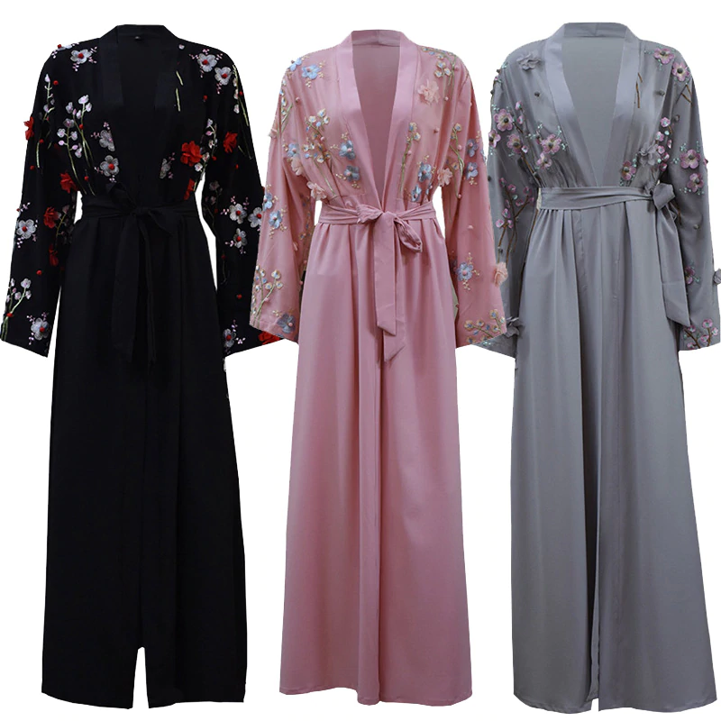 Floral Abaya Dress Femme