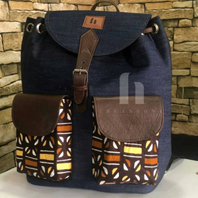Denim &amp; Print backpack