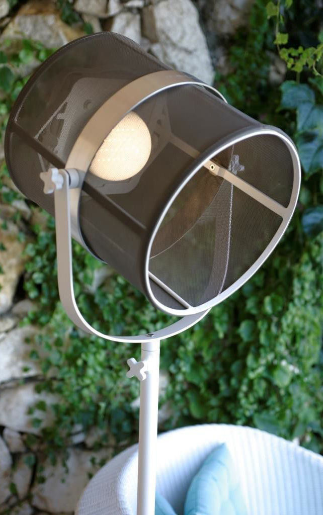 La lampe Paris wit frame en licht taupe doek