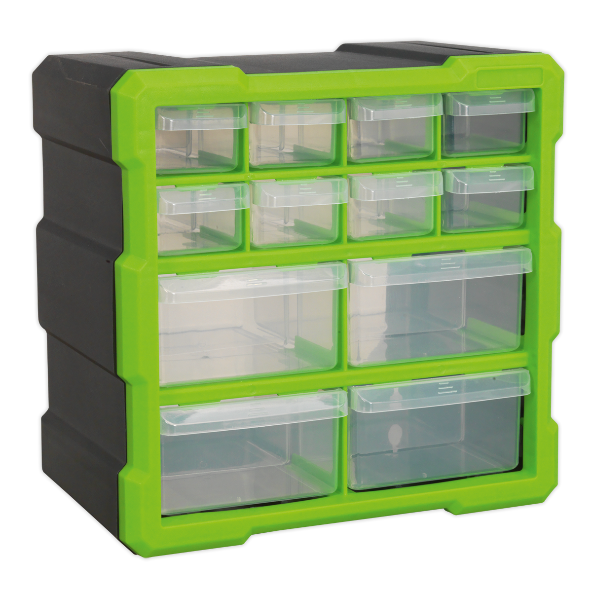 SEALEY Cabinet Box 12 Drawer Hi-Vis Green