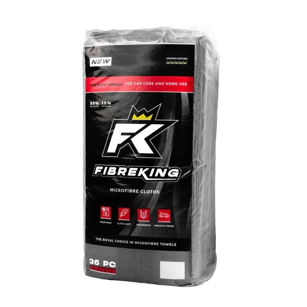 FIBREKING Premium Microfibre Cloths, Colour: GREY (36)