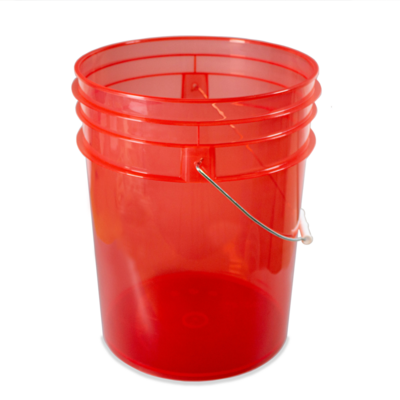 GRIT GUARD WASH BUCKET - TRANSPARENT - RED