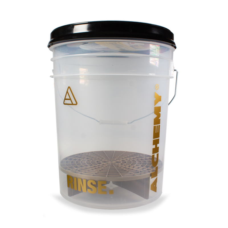 ALCHEMY - Transparent Rinse Bucket With Screw Lid & Gold Decals
