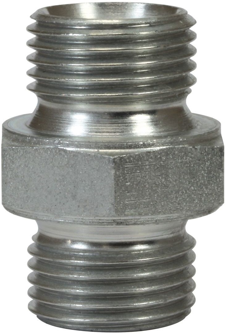Male to Male Zinc Plated Double Adaptor - ¼&quot;M to ¼&quot;M