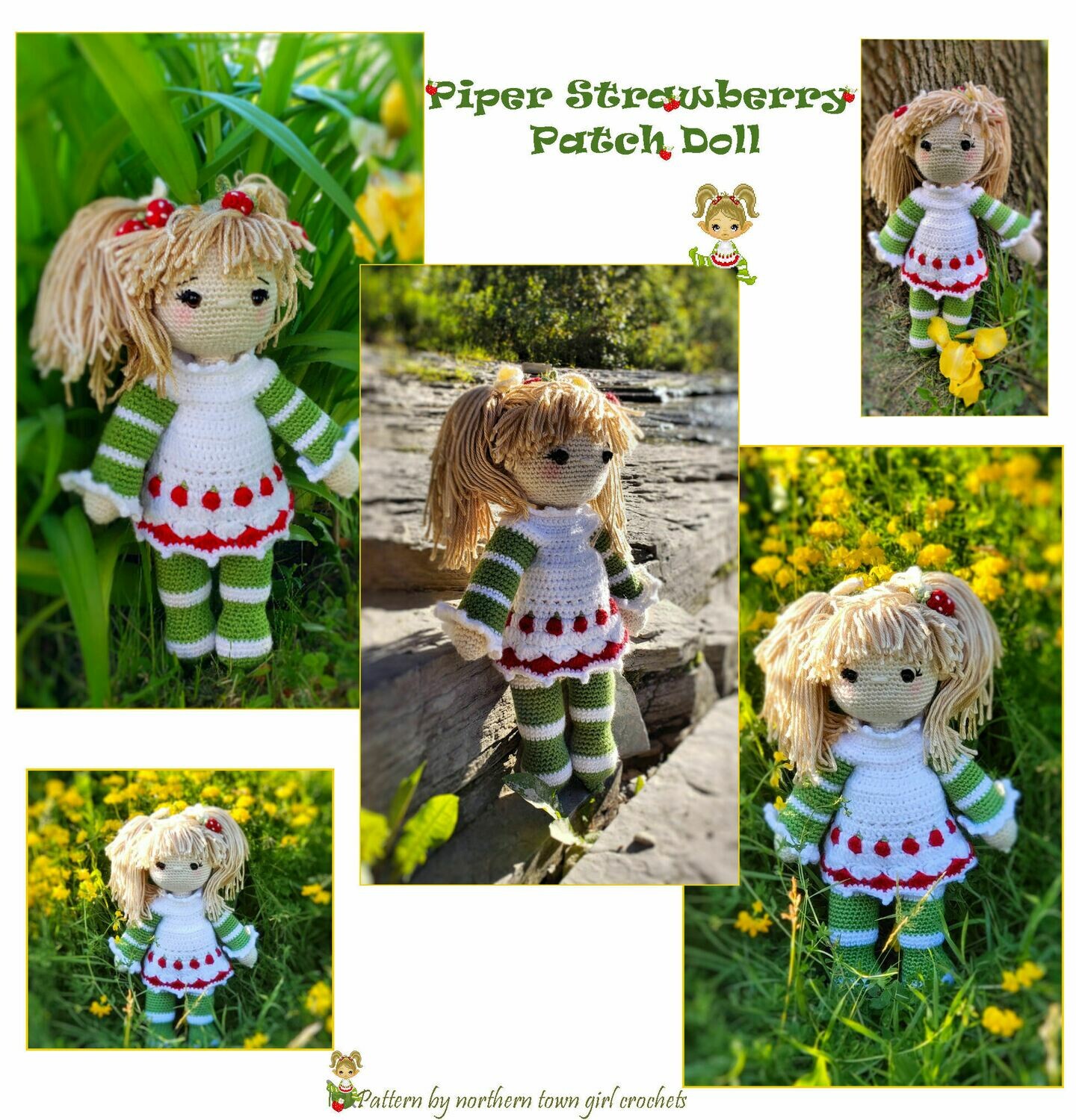 Piper Strawberry Patch Doll Crochet Pattern