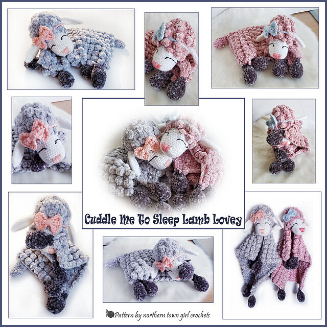Cuddle Me To Sleep Lamb Lovey Pattern - Sale until Sunday Aug 4th