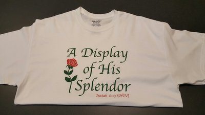 A Display of His Splendor T-shirt. ( Sizes: Large and X-large available)