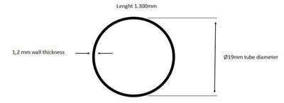 Caurule NT, D19x1.2mm, L=1300 vai 2000mm, pulēta