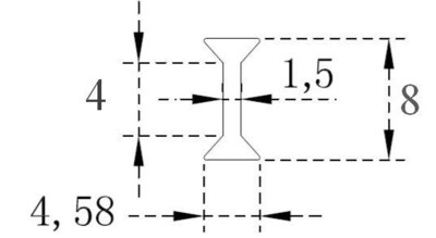 Akrila blīvējums 10 -12.76mm stiklam ar pulētām malām