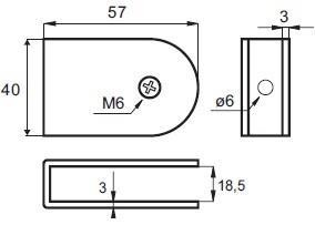 U-veida stiprinājums 10-18mm materiālam, SS