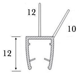 Blīvējums dušai 10mm stiklam, apakšējais 2 ļipas, L=2,5m