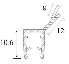 Blīvējums dušai 8mm stiklam stikls/stikls 135^, caurspīdīgs, L=2,5m