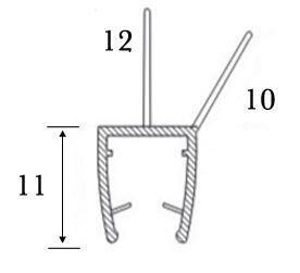 Blīvējums dušai 8mm stiklam, apakšējais 2 ļipas, caurspīdīgs, L=2,5m