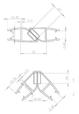 Blīvējums dušai ar magnētu stikls/stikls 180, 10mm stiklam, caurspīdīgs, L=2.5m