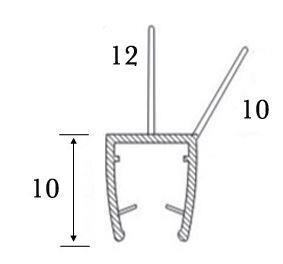 Blīvējums dušai 6mm stiklam, apakšējais 2 ļipas, caurspīdīgs, L=2,5m