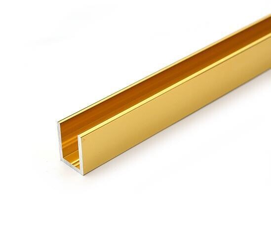 U-profils alumīnija 12x10.2x12x1 (8.2mm), pulēts zelts, 2m