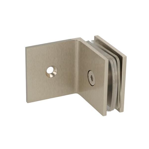 Stiprinājums stiklam BERNI SS, siena/stikls 90 grādi, 44x44x17mm, 8-10mm stiklam